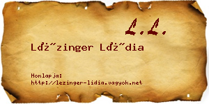 Lézinger Lídia névjegykártya